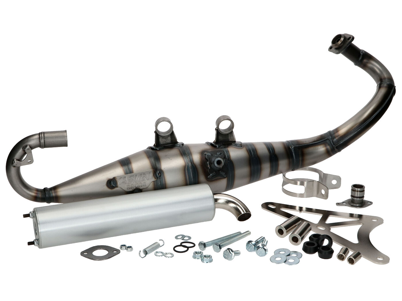 Duslintuvas Yasuni Carrera 10 aliuminio, skirtas Piaggio NRG, Zip, Typhoon, Gilera Runner 50, Stalker 50, Aprilia SR
