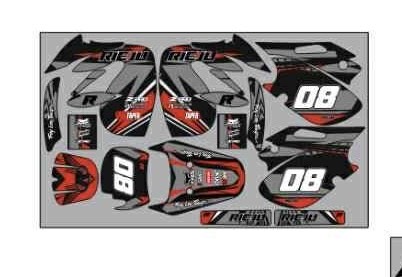 Rieju MRX RR Black & Red grafikų komplektas