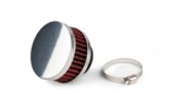 Oro filtras apvalus D.74mm tipo KN tiesus D.25-35mm chromas / raudonas