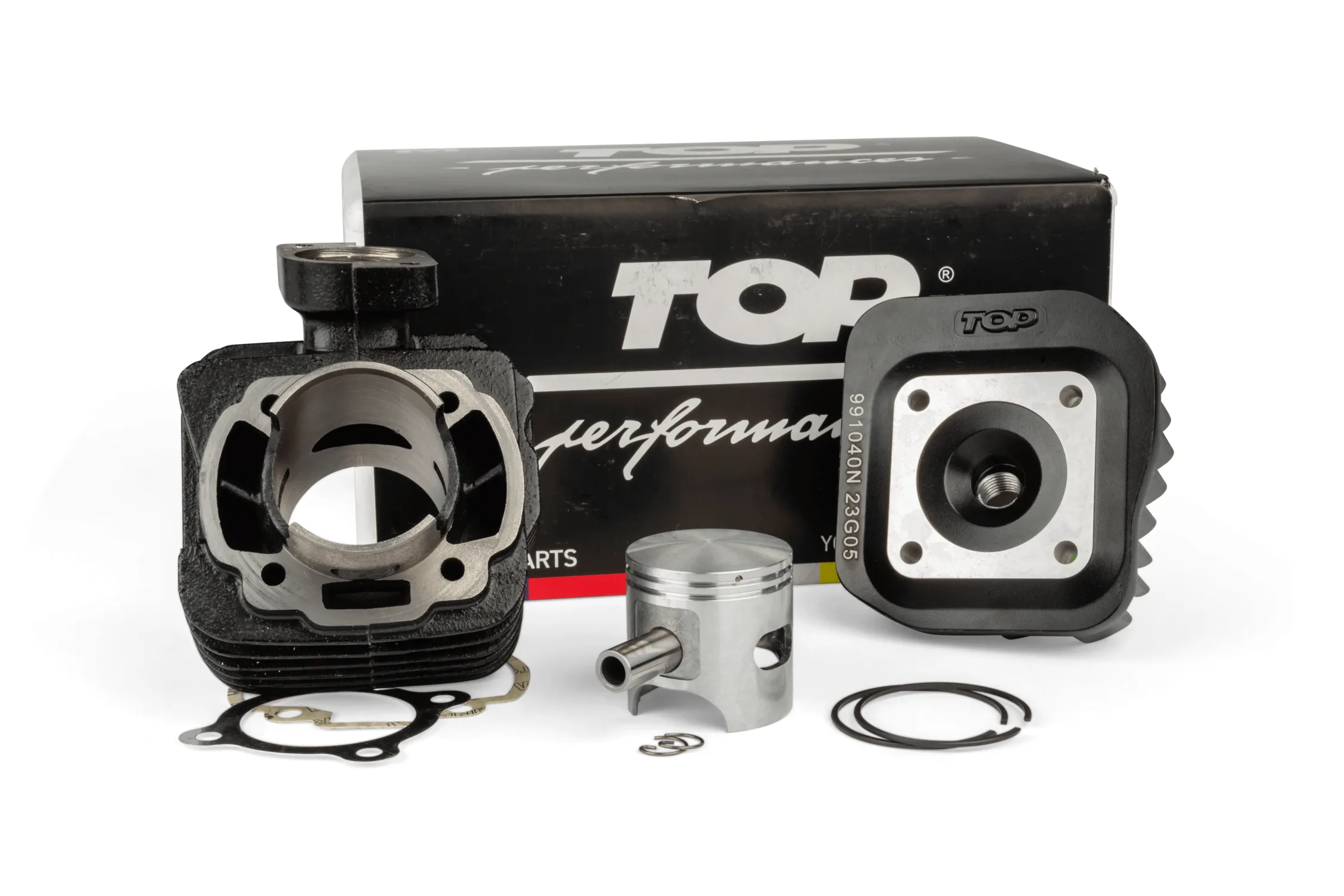 Top Performances Black Trophy 70cc Peugeot Vertical AC cilindro komplektas